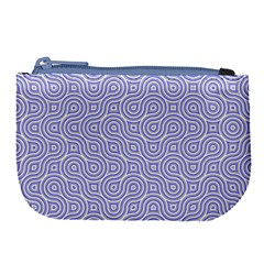 Royal Purple Grey And White Truchet Pattern Large Coin Purse by SpinnyChairDesigns