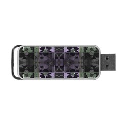 Chive Purple Black Abstract Art Pattern Portable Usb Flash (one Side) by SpinnyChairDesigns