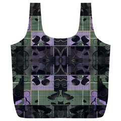 Chive Purple Black Abstract Art Pattern Full Print Recycle Bag (xxxl) by SpinnyChairDesigns