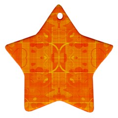 Orange Peel Abstract Batik Pattern Star Ornament (two Sides)