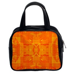 Orange Peel Abstract Batik Pattern Classic Handbag (two Sides) by SpinnyChairDesigns