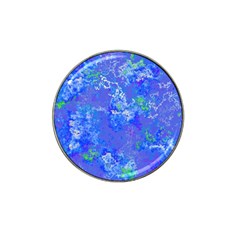 Bright Blue Paint Splatters Hat Clip Ball Marker by SpinnyChairDesigns