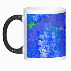 Bright Blue Paint Splatters Morph Mugs by SpinnyChairDesigns