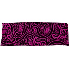 Hot Pink And Black Paisley Swirls Body Pillow Case (dakimakura)