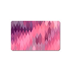 Pink Purple Diamond Pattern Magnet (name Card) by SpinnyChairDesigns