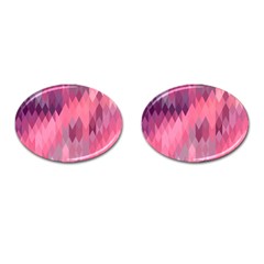 Pink Purple Diamond Pattern Cufflinks (oval) by SpinnyChairDesigns