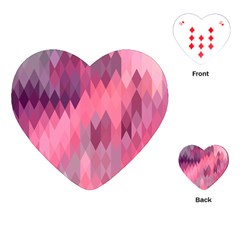 Pink Purple Diamond Pattern Playing Cards Single Design (heart) by SpinnyChairDesigns