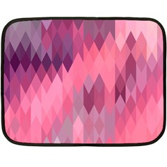 Pink Purple Diamond Pattern Double Sided Fleece Blanket (mini)  by SpinnyChairDesigns