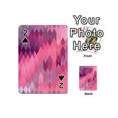 Pink Purple Diamond Pattern Playing Cards 54 Designs (mini) by SpinnyChairDesigns