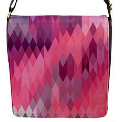 Pink Purple Diamond Pattern Flap Closure Messenger Bag (s) by SpinnyChairDesigns