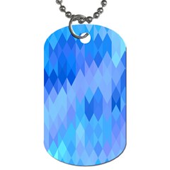 Aqua Blue Diamond Pattern Dog Tag (two Sides) by SpinnyChairDesigns