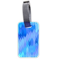 Aqua Blue Diamond Pattern Luggage Tag (two Sides) by SpinnyChairDesigns