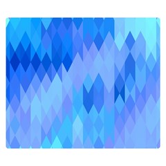 Aqua Blue Diamond Pattern Double Sided Flano Blanket (small)  by SpinnyChairDesigns