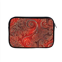 Scarlet Red Grey Brown Swirls Spirals Apple Macbook Pro 15  Zipper Case by SpinnyChairDesigns