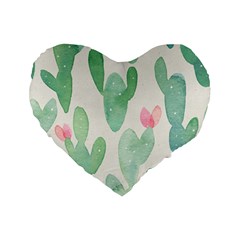 Photography-backdrops-for-baby-pictures-cactus-photo-studio-background-for-birthday-shower-xt-5654 Standard 16  Premium Flano Heart Shape Cushions by Sobalvarro