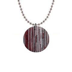 Abstract Grunge Stripes Red White Green 1  Button Necklace by SpinnyChairDesigns