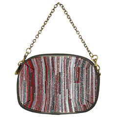 Abstract Grunge Stripes Red White Green Chain Purse (one Side) by SpinnyChairDesigns