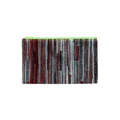 Abstract Grunge Stripes Red White Green Cosmetic Bag (xs) by SpinnyChairDesigns