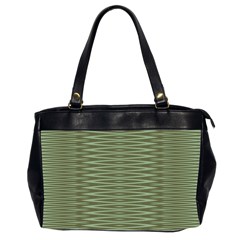 Chive And Olive Stripes Pattern Oversize Office Handbag (2 Sides) by SpinnyChairDesigns