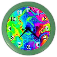 Abstract Art Tie Dye Rainbow Color Wall Clock