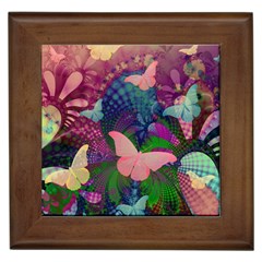 Butterfly Garden Art Framed Tile by SpinnyChairDesigns