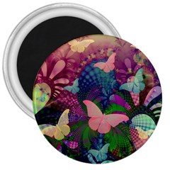 Butterfly Garden Art 3  Magnets by SpinnyChairDesigns