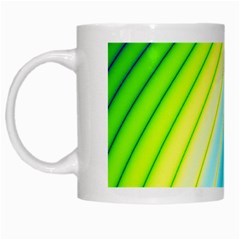 Sporty Stripes Swoosh Green Blue White Mugs by SpinnyChairDesigns