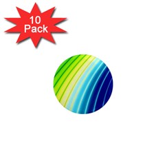 Sporty Stripes Swoosh Green Blue 1  Mini Magnet (10 pack) 