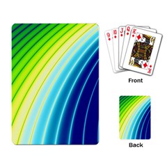 Sporty Stripes Swoosh Green Blue Playing Cards Single Design (Rectangle)