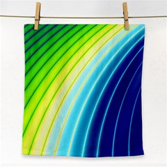 Sporty Stripes Swoosh Green Blue Face Towel by SpinnyChairDesigns