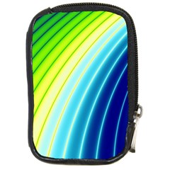 Sporty Stripes Swoosh Green Blue Compact Camera Leather Case