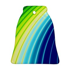 Sporty Stripes Swoosh Green Blue Ornament (Bell)