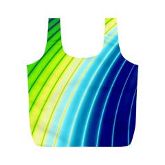 Sporty Stripes Swoosh Green Blue Full Print Recycle Bag (M)