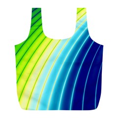 Sporty Stripes Swoosh Green Blue Full Print Recycle Bag (L)