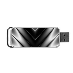 Black And Silver Pattern Portable Usb Flash (one Side) by SpinnyChairDesigns