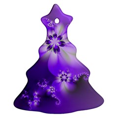 Violet Purple Flower Print Ornament (christmas Tree)  by SpinnyChairDesigns