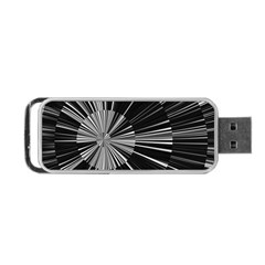Abstract Black And White Stripes Portable Usb Flash (one Side) by SpinnyChairDesigns