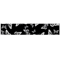 Black And White Butterfly Pattern Large Flano Scarf  by SpinnyChairDesigns