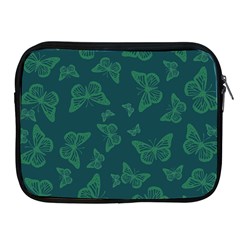 Midnight Green Butterflies Pattern Apple Ipad 2/3/4 Zipper Cases by SpinnyChairDesigns