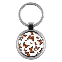 Monarch Butterflies Key Chain (round) by SpinnyChairDesigns