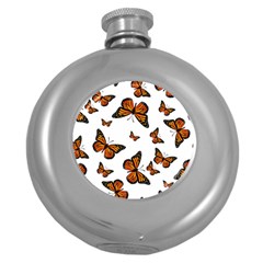 Monarch Butterflies Round Hip Flask (5 Oz) by SpinnyChairDesigns