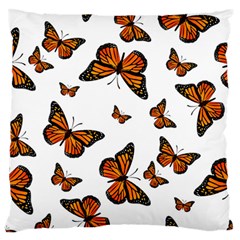 Monarch Butterflies Large Flano Cushion Case (one Side) by SpinnyChairDesigns