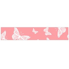 Pink And White Butterflies Large Flano Scarf  by SpinnyChairDesigns
