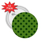 Green Four Leaf Clover Pattern 2.25  Buttons (10 pack)  Front