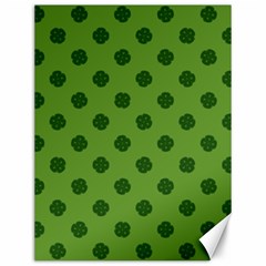 Green Four Leaf Clover Pattern Canvas 12  x 16 