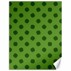 Green Four Leaf Clover Pattern Canvas 18  x 24 