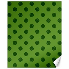 Green Four Leaf Clover Pattern Canvas 11  x 14 