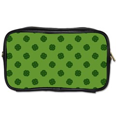 Green Four Leaf Clover Pattern Toiletries Bag (One Side)