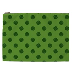 Green Four Leaf Clover Pattern Cosmetic Bag (XXL)