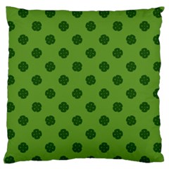 Green Four Leaf Clover Pattern Standard Flano Cushion Case (One Side)